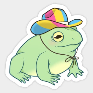 Pansexual Pride Cowboy Frog Sticker